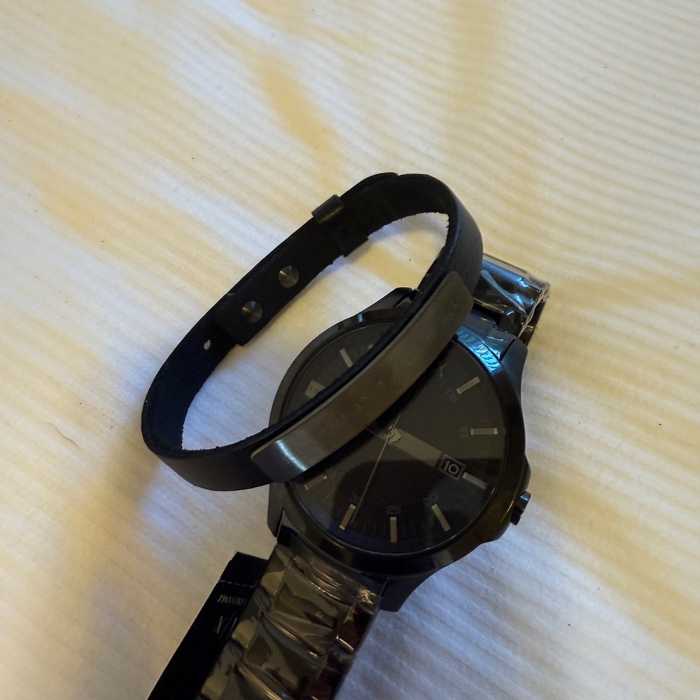 Armani Exchange Dark Gray Watch with Metal Band - Picture 5 of 5